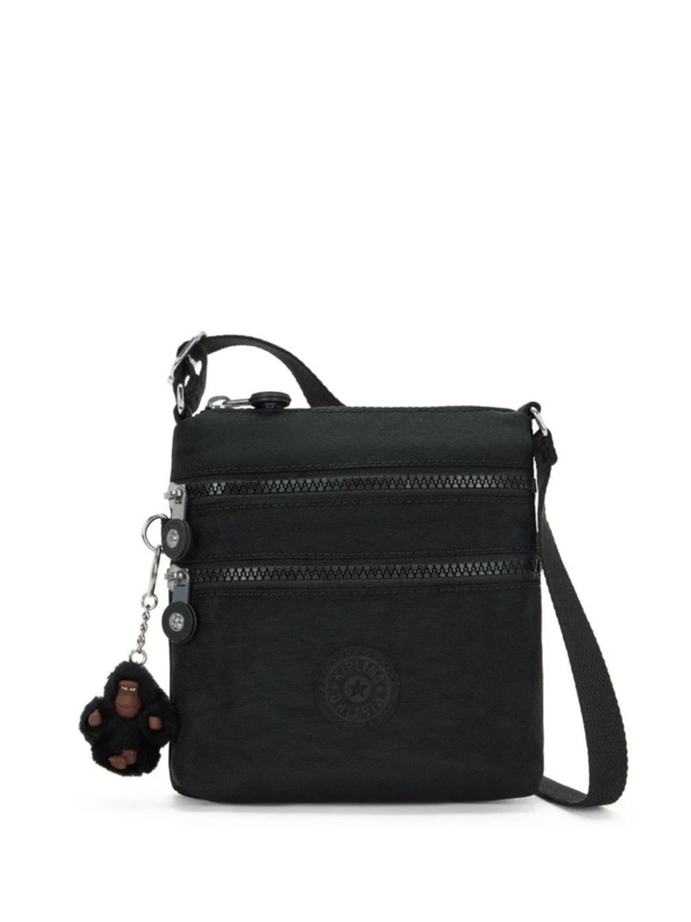 Kipling Black Small Crossbody with Monkey Charm